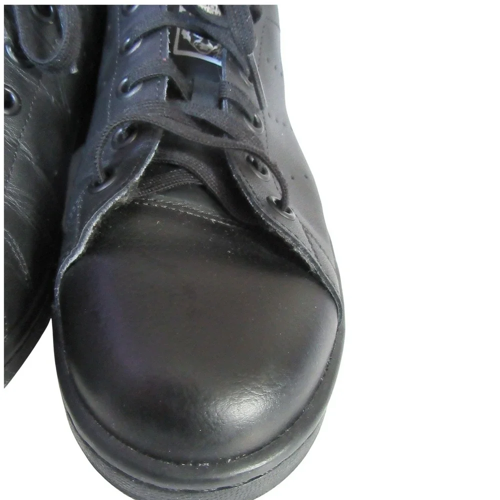 Adidas Stan Smith Black Leather Minimalist Unisex Streetwear Sneaker‎ Size 7